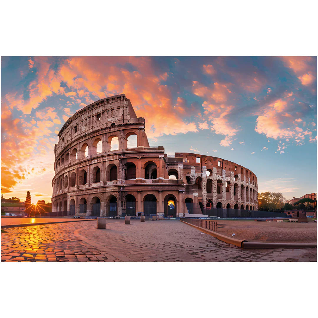 Rompecabezas 1000 Piezas mini A3 - Atardecer en el Coliseo, Italia (M100-205) - Ingenio Destreza Mental