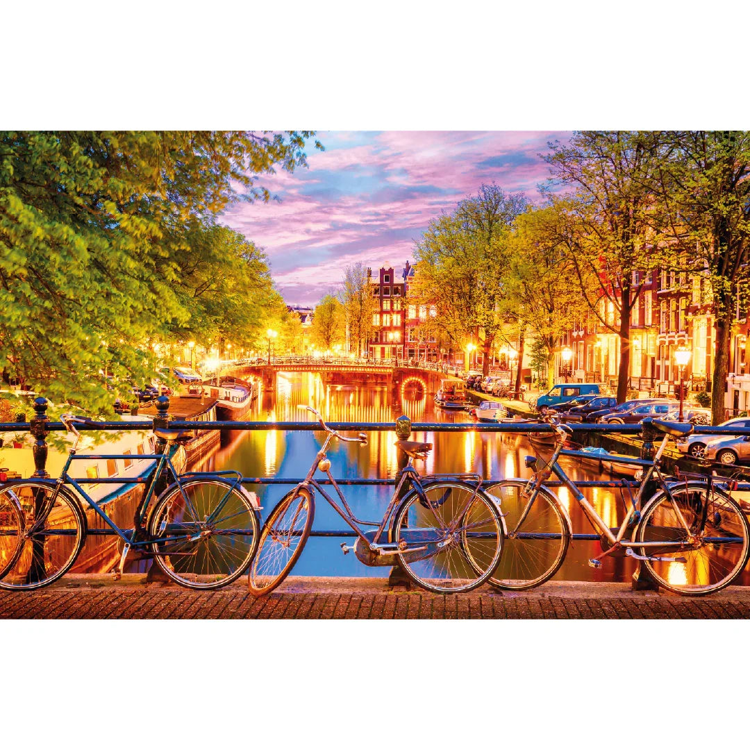 Rompecabezas 1000 Piezas mini A3 - Canales de Ámsterdam, Países Bajos (M100-209) - Ingenio Destreza Mental