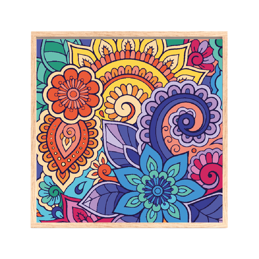 Mandala Flores kit de pintura por números 30x30 cm