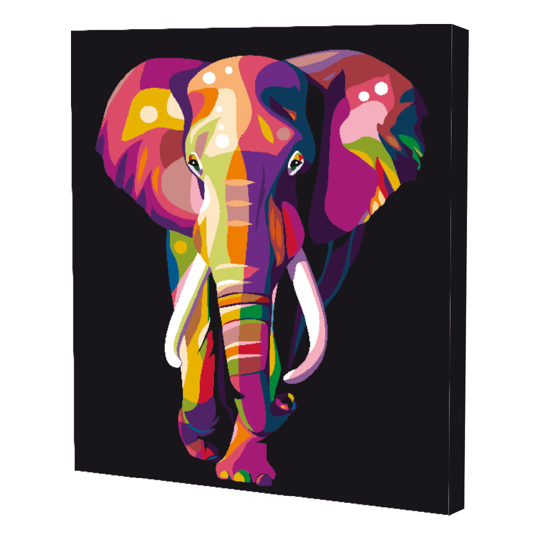 Elefante - kit de pintura por numeros 50x40 cm