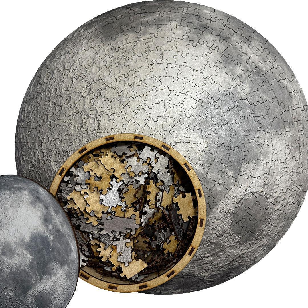 Rompecabezas 300 Piezas Redondo en Madera - La Luna - Ingenio Destreza Mental