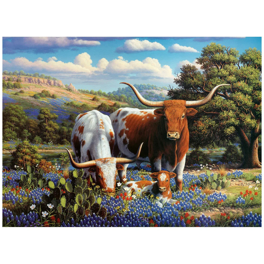Rompecabezas 500 Piezas Loving Longhorns - Toros amorosos