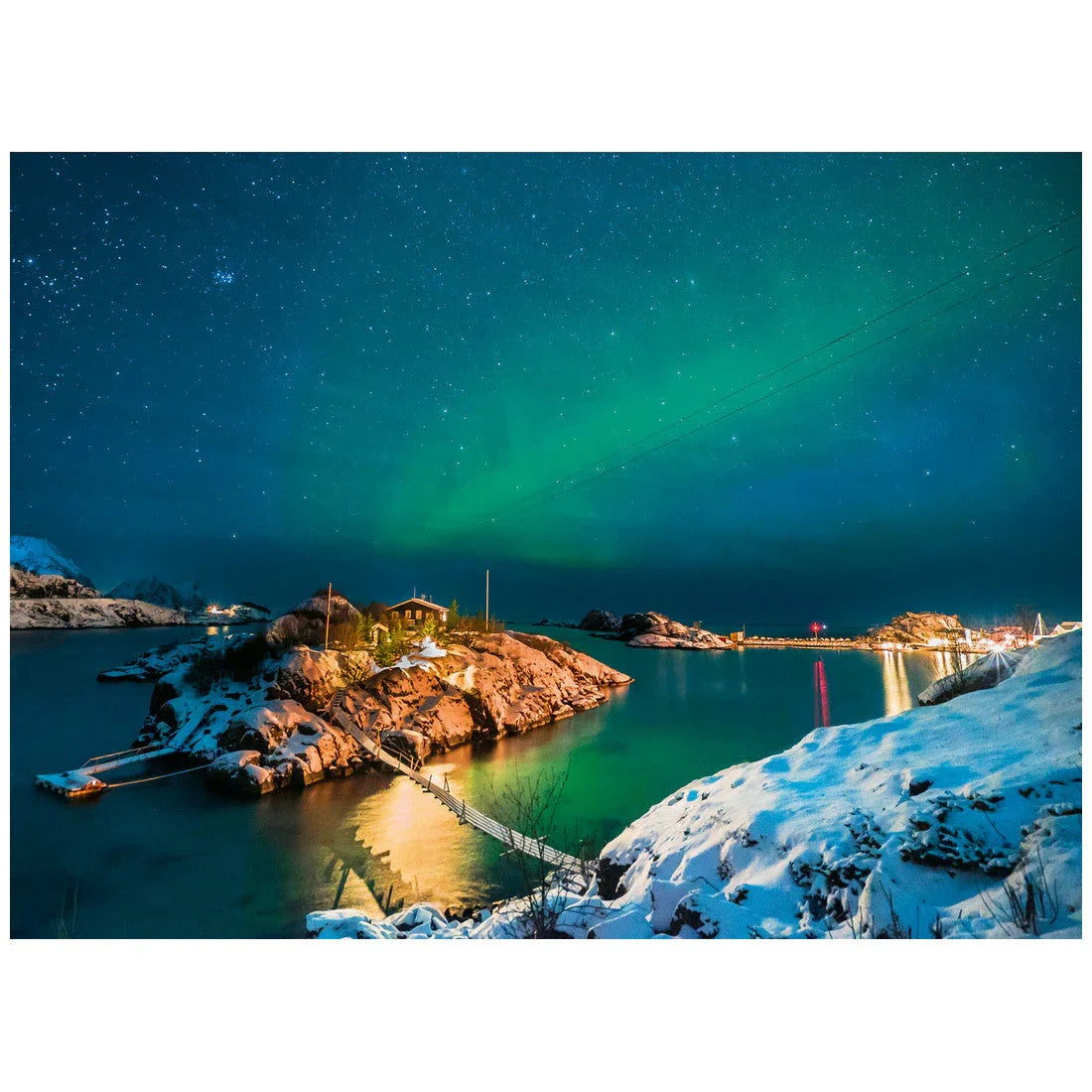 Rompecabezas 500 Piezas Northern lights in Bergsf - Auroras boreales en Bergsfjord