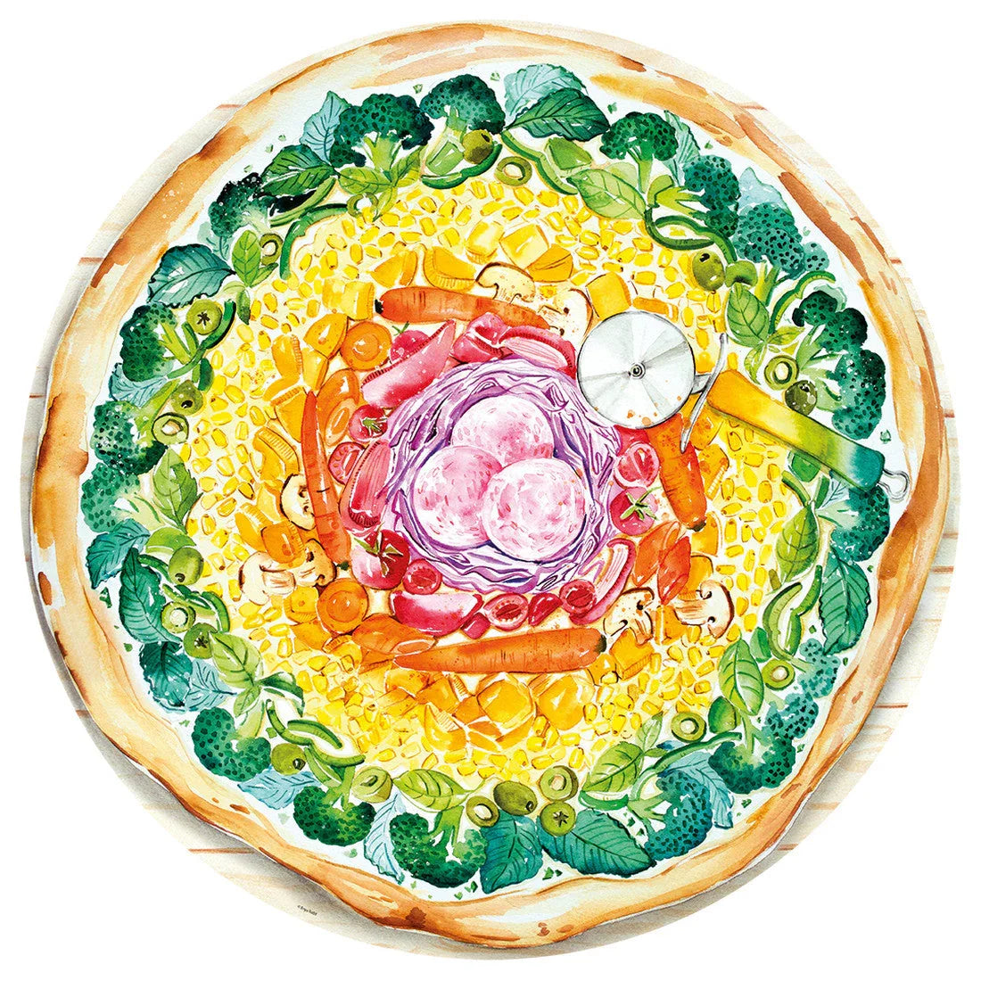 Rompecabezas 500 Piezas Circular - Circle of Colours Pizza - Círculo de colores: pizza