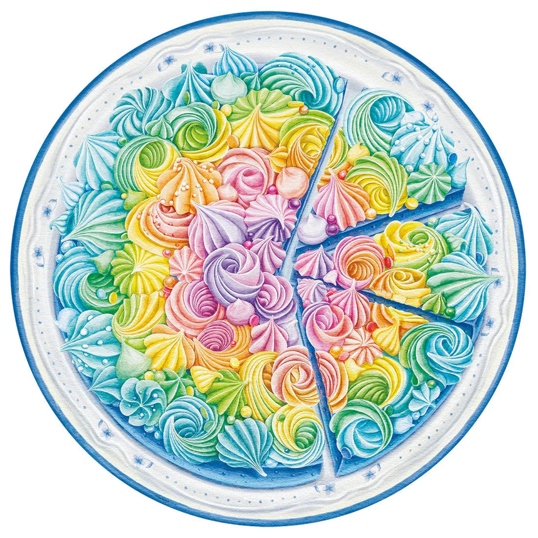 Rompecabezas 500 Piezas Circular - Rainbow Cake Puzzle - Pastel arcoíris