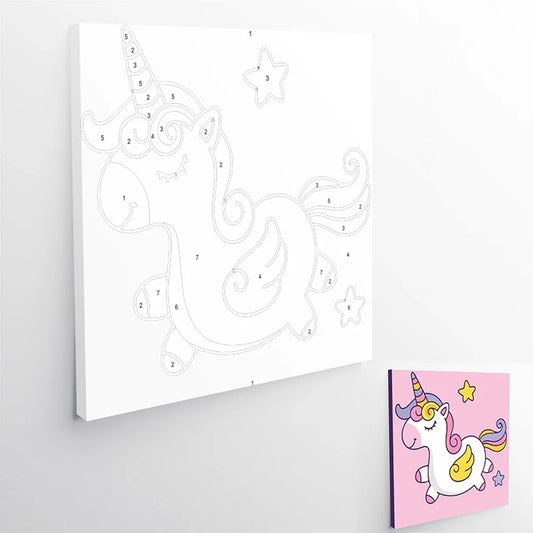 Unicornio - Kit de Pintura por números 30cmx30cm - Ingenio Destreza Mental
