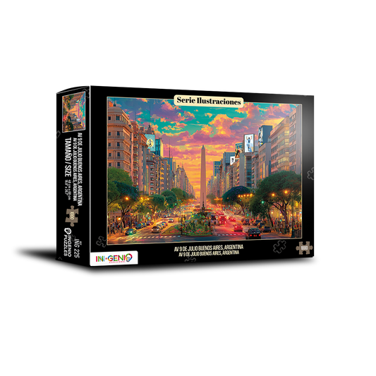Rompecabezas 1000 piezas Av 9 de Julio, Buenos Aires, Argentina (ING225)