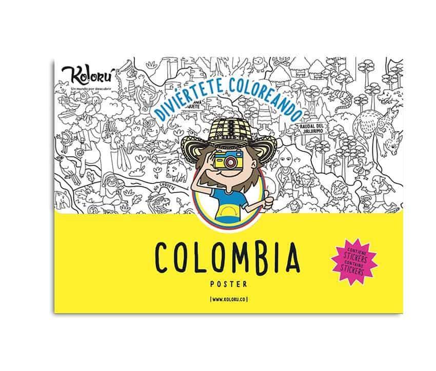 Póster de Colombia para colorear - Ingenio Destreza Mental