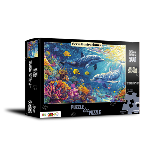 Rompecabezas Puzzle in Puzzle 300 piezas Delfines (PP201)