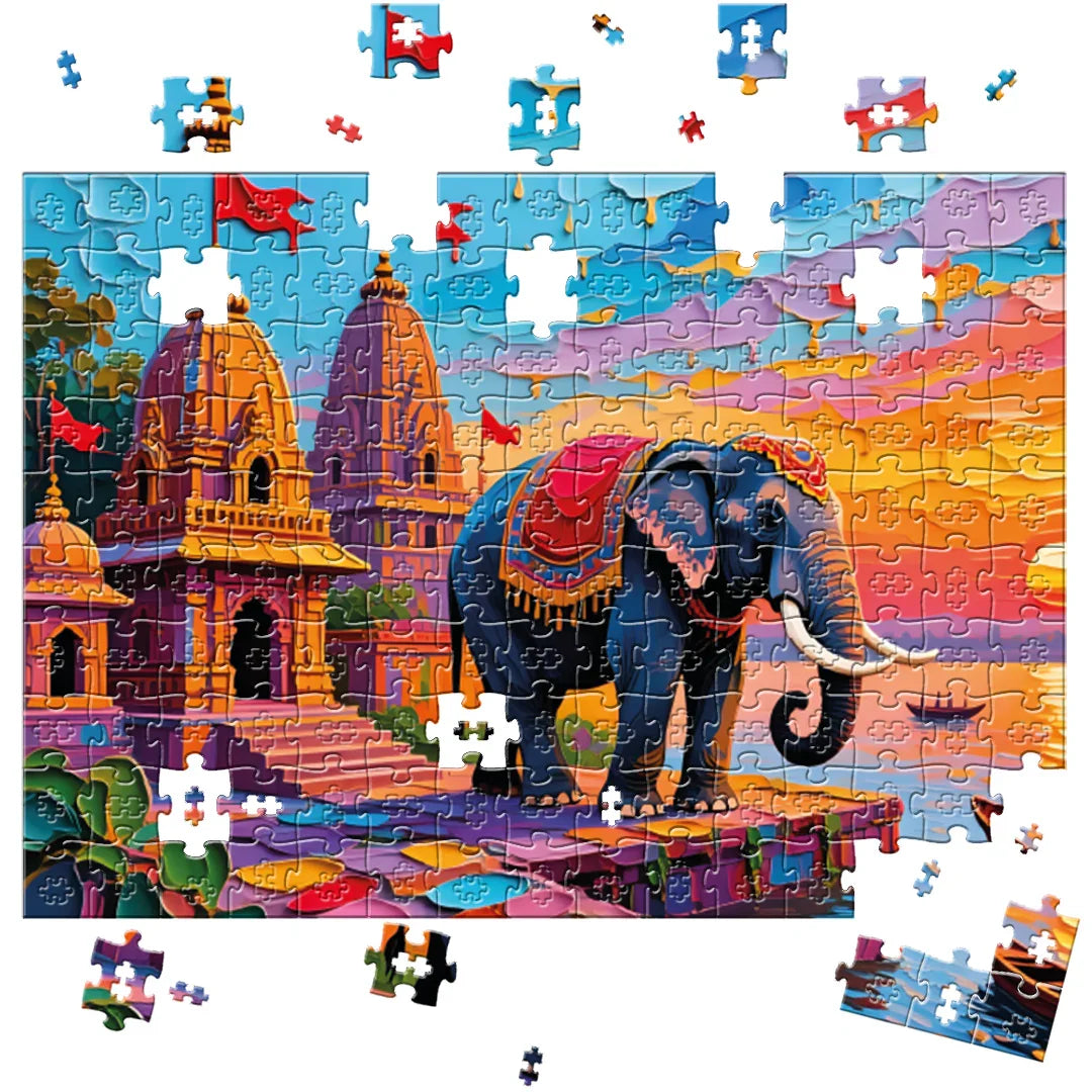 Rompecabezas Puzzle in Puzzle 300 piezas Elefante hindú (PP202)