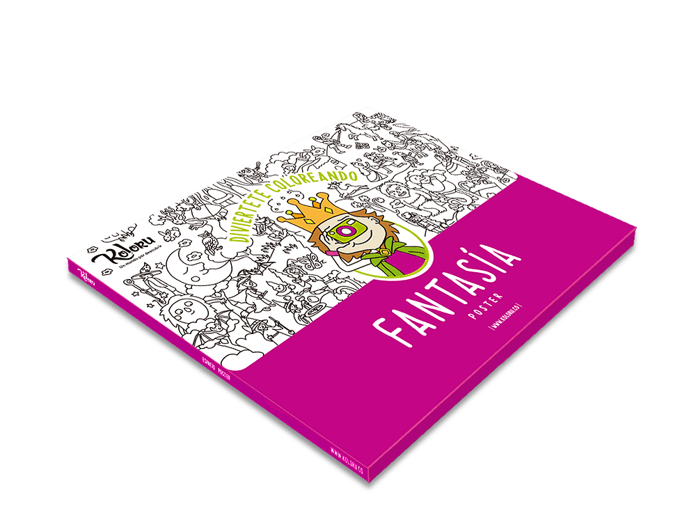 Póster de Ciudad Fantasía para colorear - Ingenio Destreza Mental