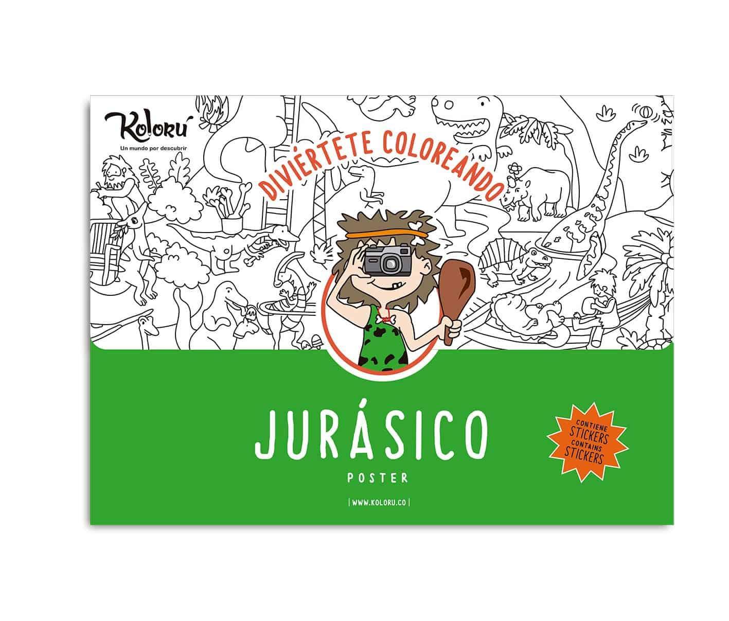 Póster Jurásico para colorear - Ingenio Destreza Mental
