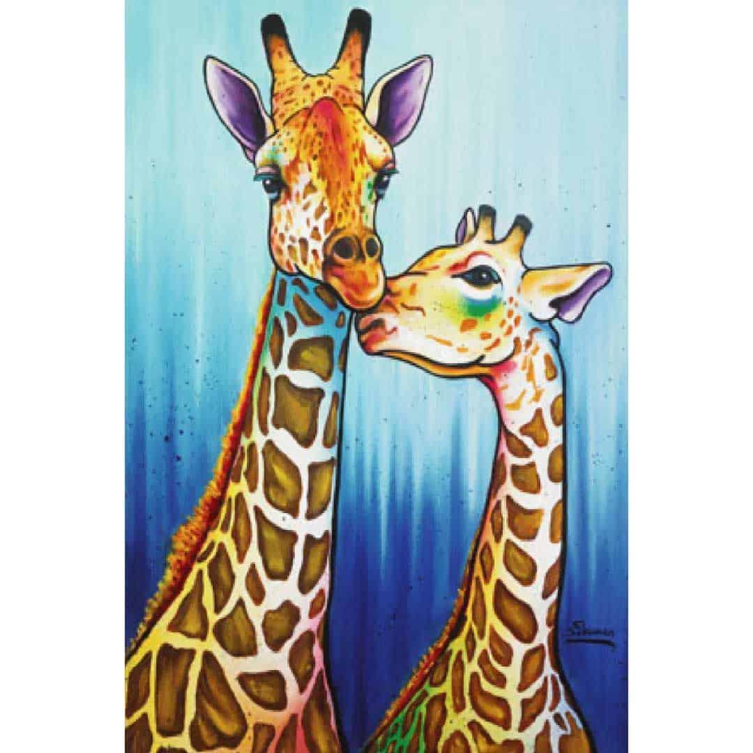 Arte 5D Diamante 60x40cm - Jirafas - Ingenio Destreza Mental