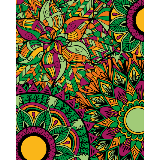 Pintura por números 50x40cm - Mandala Hawaiana - Ingenio Destreza Mental