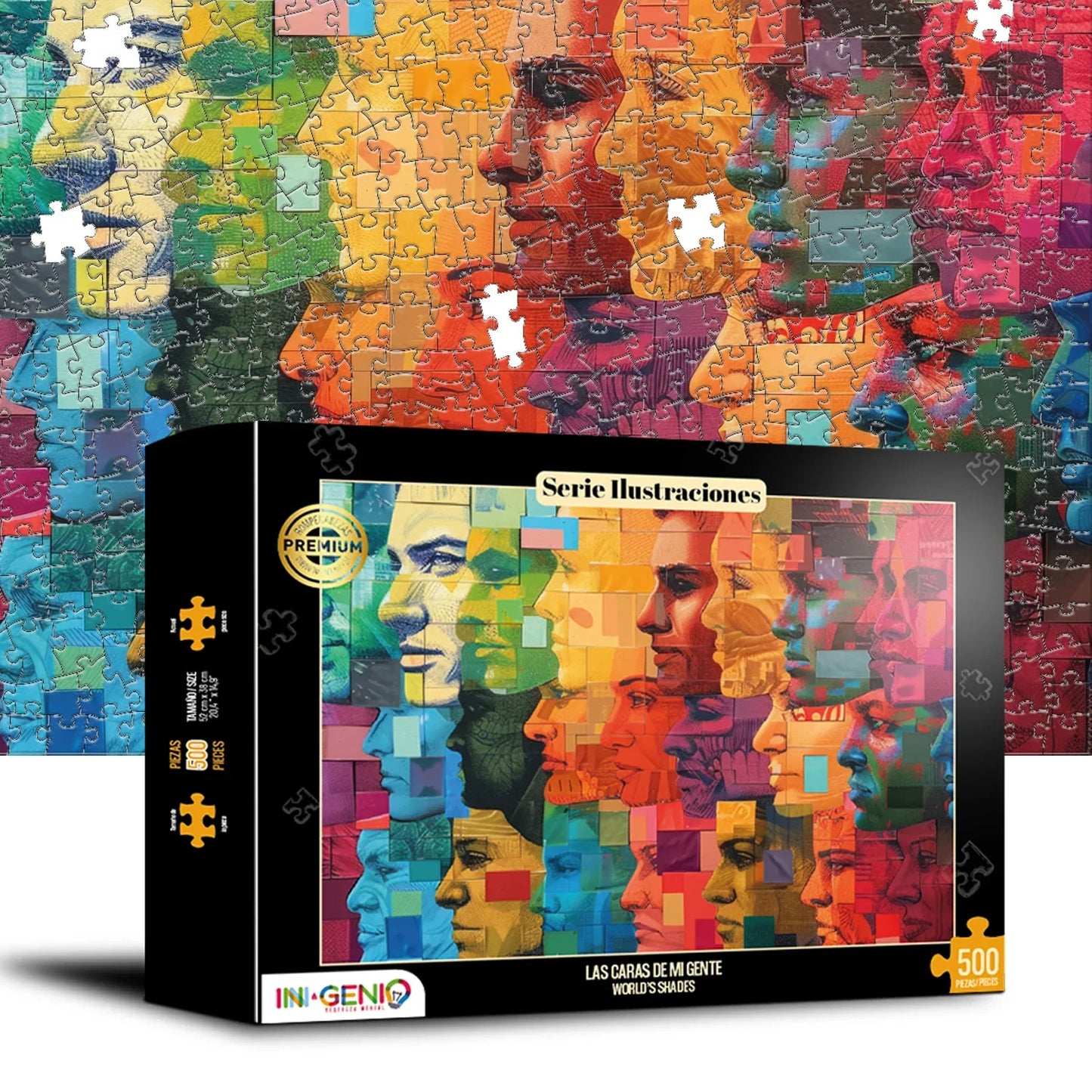 Rompecabezas 500 piezas Las Caras de mi Gente (500-503) - Ingenio Destreza Mental