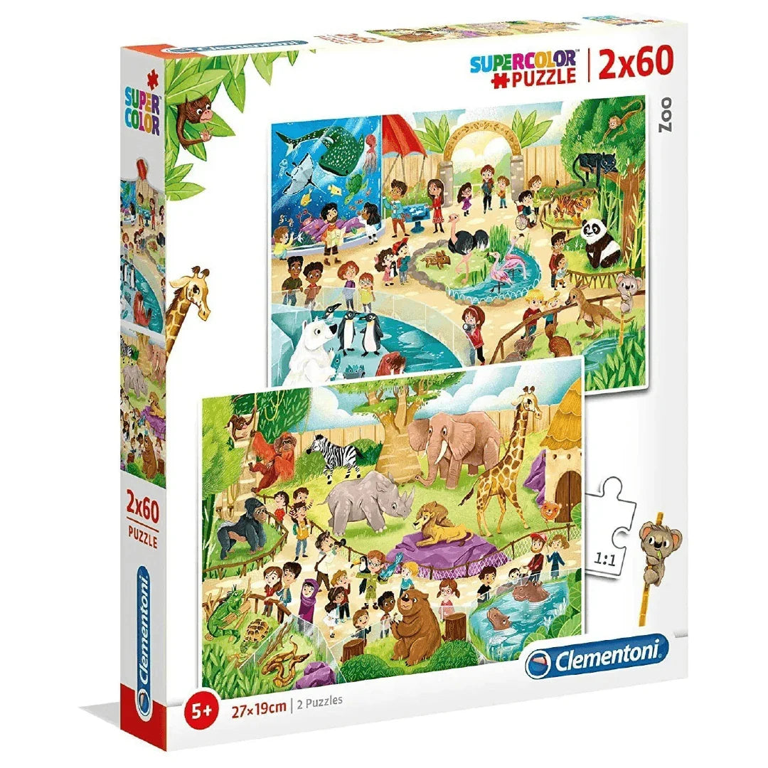 Rompecabezas Infantil 2 en 1 - Zoo 60 piezas (21603) - Ingenio Destreza Mental