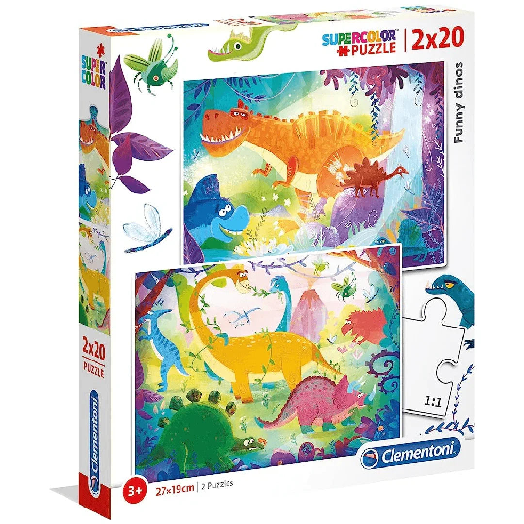 Rompecabezas Infantil 2 en 1 - Dinosaurios 20 piezas (24755) - Ingenio Destreza Mental