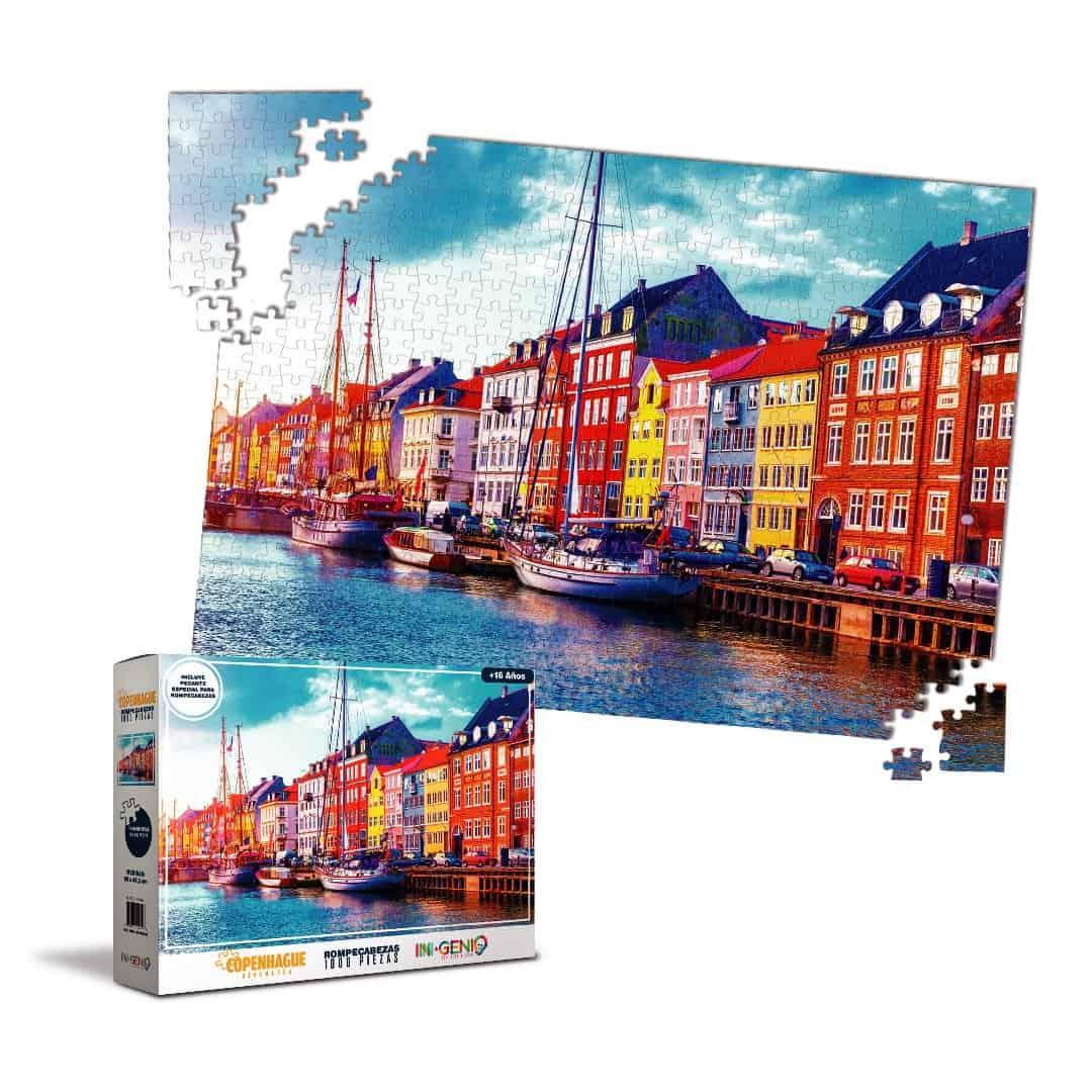 Rompecabezas 1000 piezas Copenhague , Dinamarca - Ingenio Destreza Mental