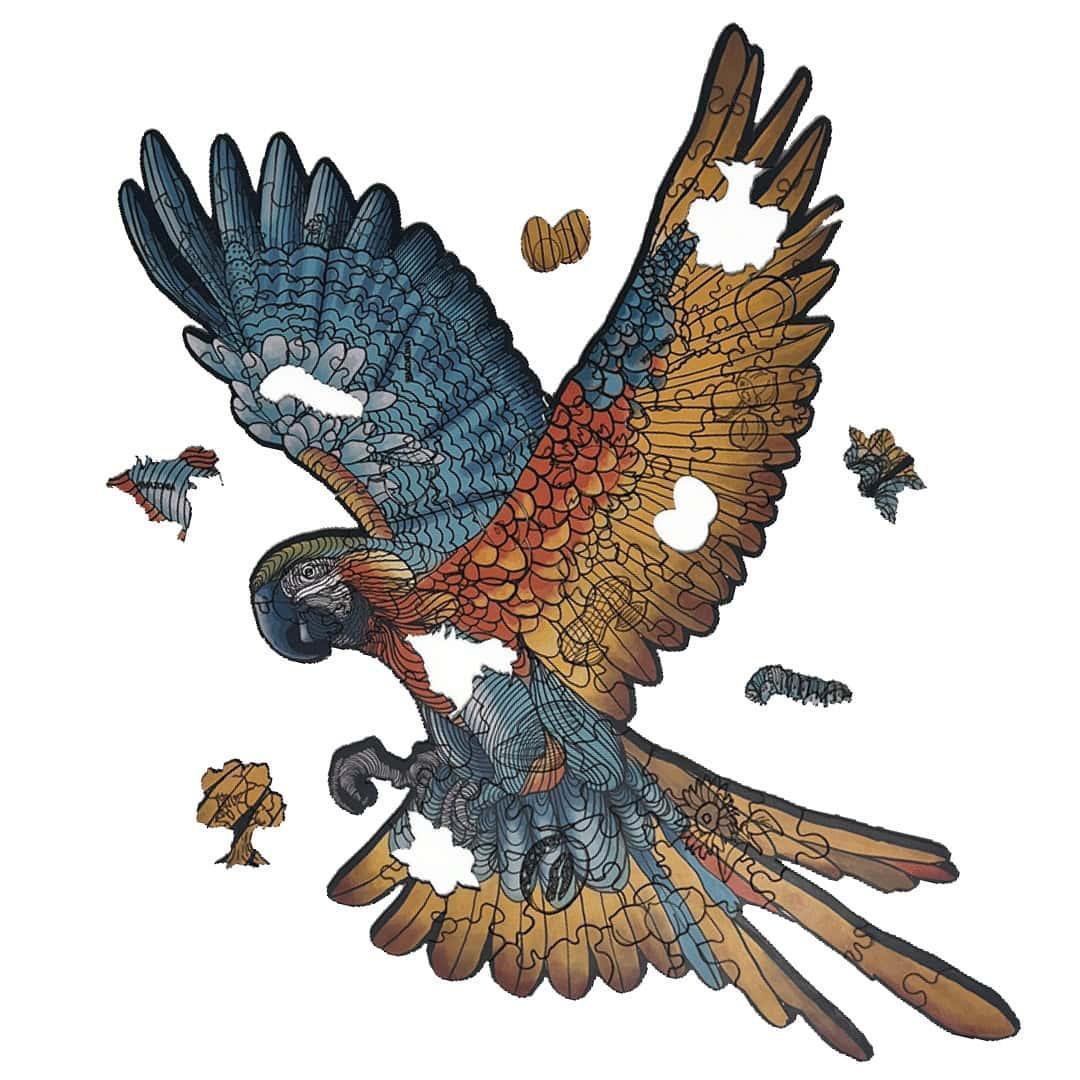 Rompecabezas en Madera Multiformas Ara - Guacamaya - Ingenio Destreza Mental