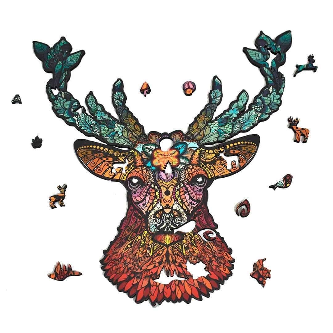 Rompecabezas en Madera Multiformas Reno Místico - Ingenio Destreza Mental