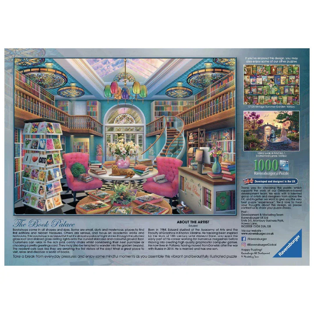 Rompecabezas 1000 piezas The Book Palace - Ravensburger - Ingenio Destreza Mental