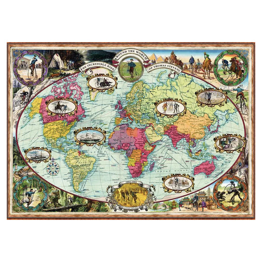 Rompecabezas 1000 piezas La vuelta al mundo en bicicleta. - Ravensburger - Ingenio Destreza Mental