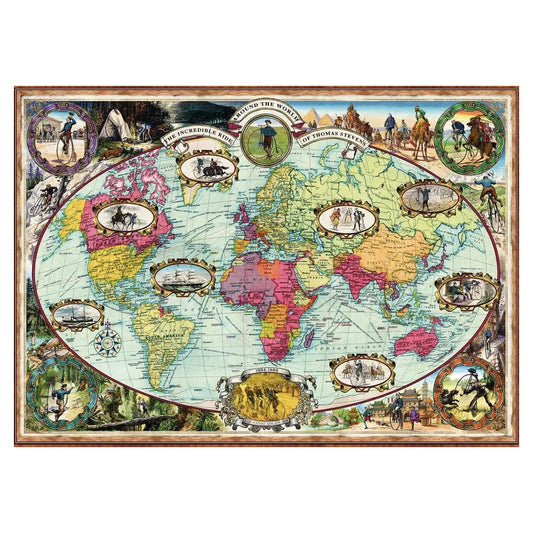 Rompecabezas 1000 piezas La vuelta al mundo en bicicleta. - Ravensburger - Ingenio Destreza Mental