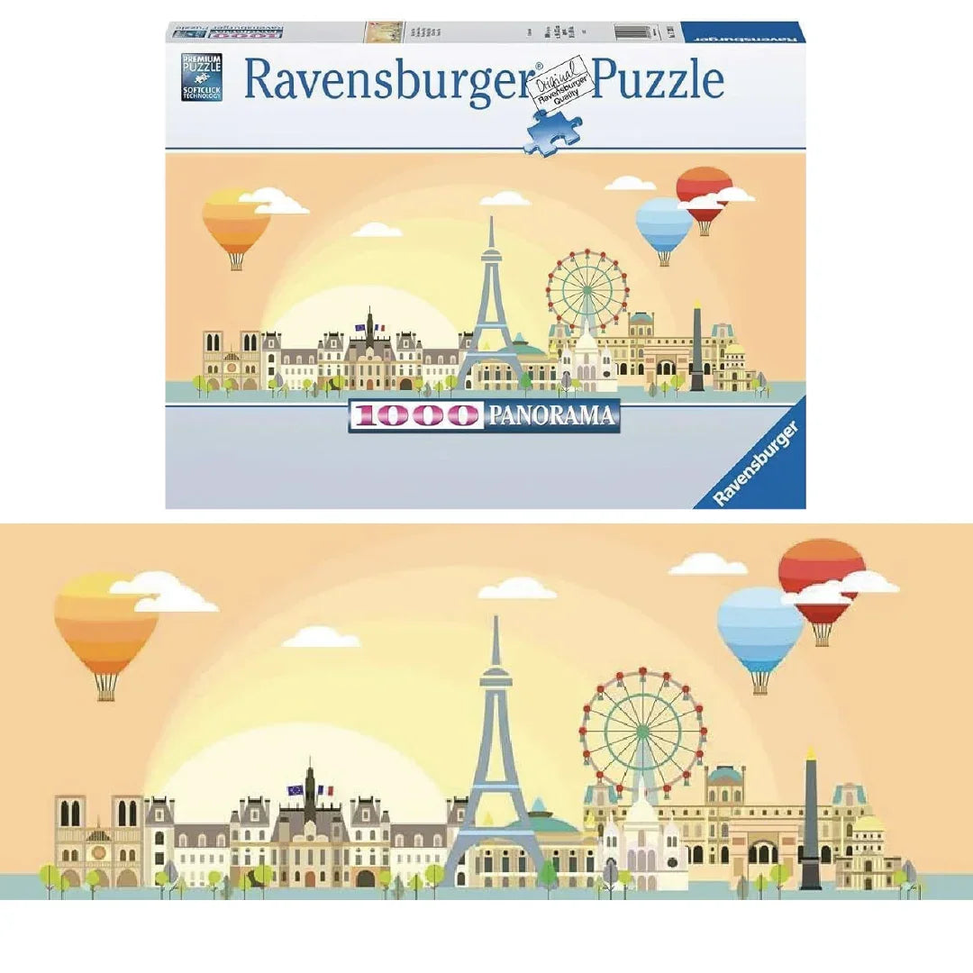 Rompecabezas 1000 piezas Panorama - Una etiqueta en París - Ravensburger - Ingenio Destreza Mental