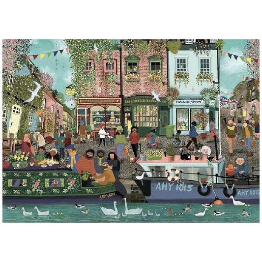 Rompecabezas 1000 piezas Riverside Town - Ravensburger - Ingenio Destreza Mental
