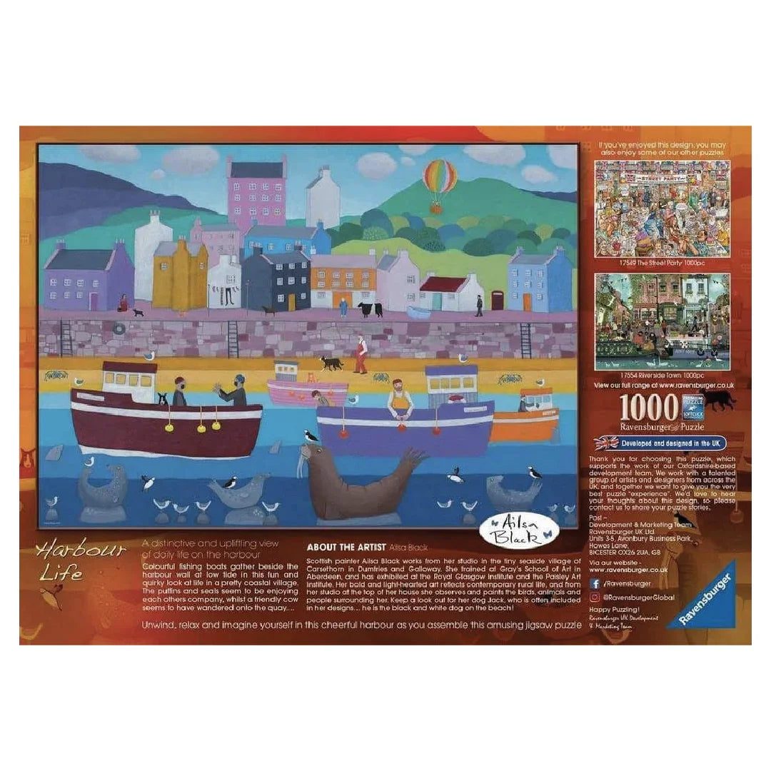 Rompecabezas 1000 piezas Alisa Black , Harbour Life - Ravensburger - Ingenio Destreza Mental