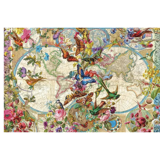 Rompecabezas 3000 piezas Mapa mundial con mariposas. - Ravensburger - Ingenio Destreza Mental