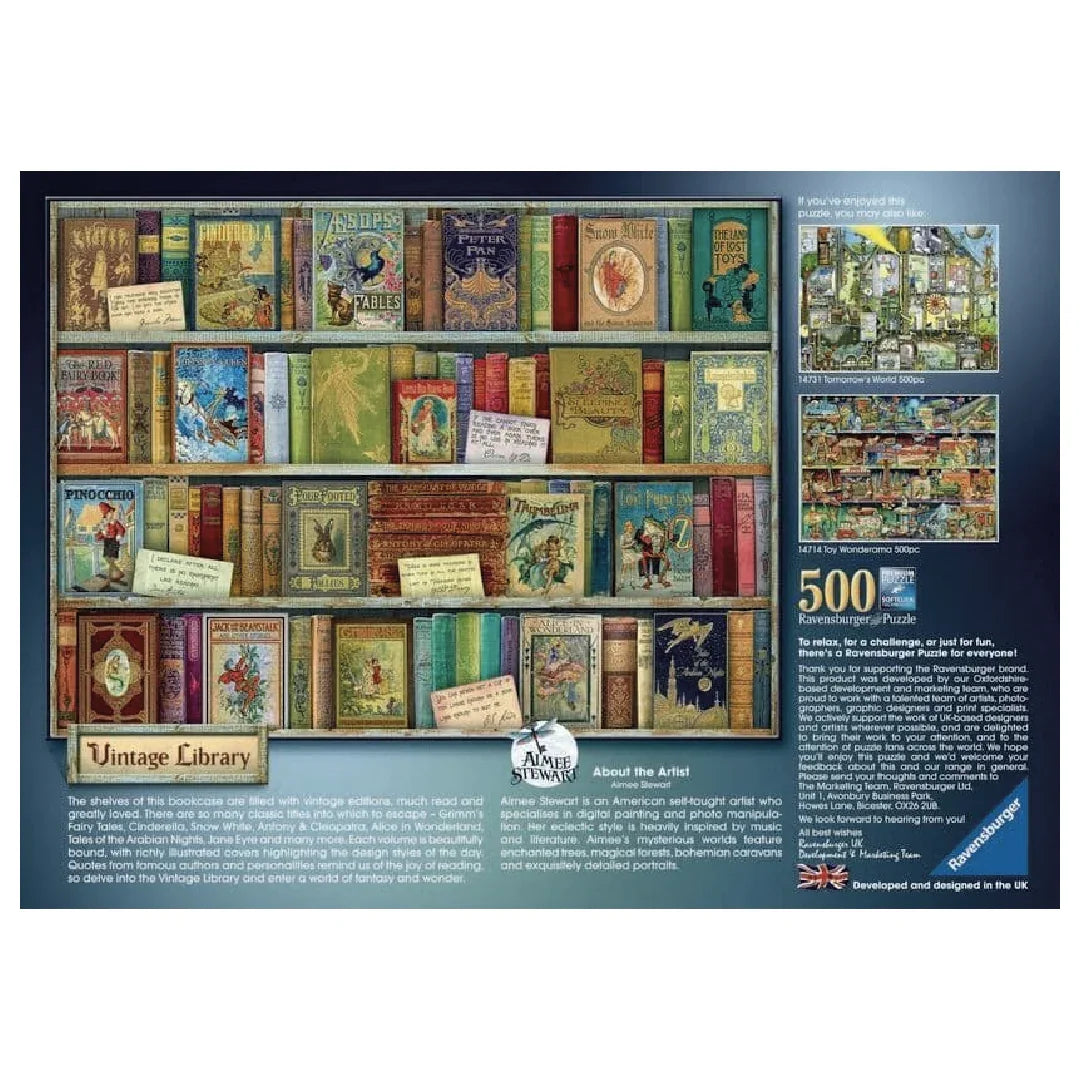 Rompecabezas 500 piezas Vintage Library - Ravensburger - Ingenio Destreza Mental
