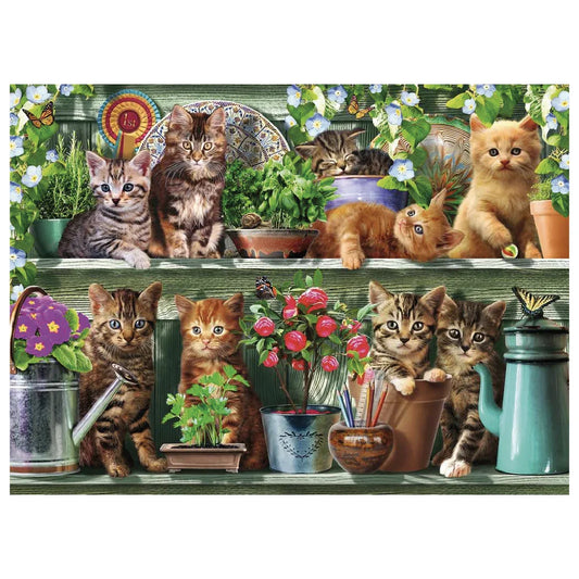 Rompecabezas 500 piezas Gatos en el estante - Ravensburger - Ingenio Destreza Mental