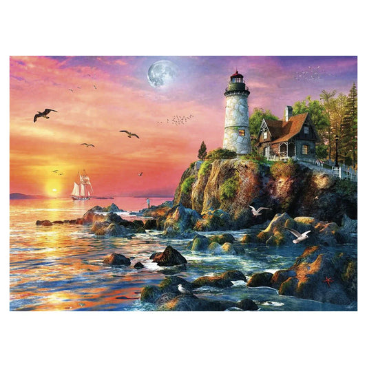 Rompecabezas 500 piezas Faro al atardecer - Ravensburger - Ingenio Destreza Mental