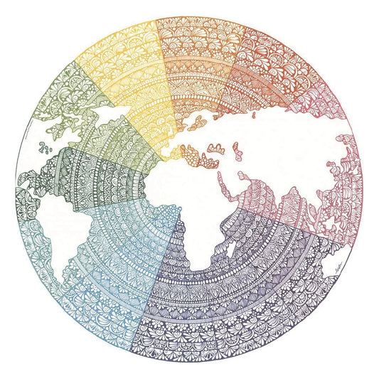 Rompecabezas 500 piezas Circular Mandala World Map - Ravensburger - Ingenio Destreza Mental