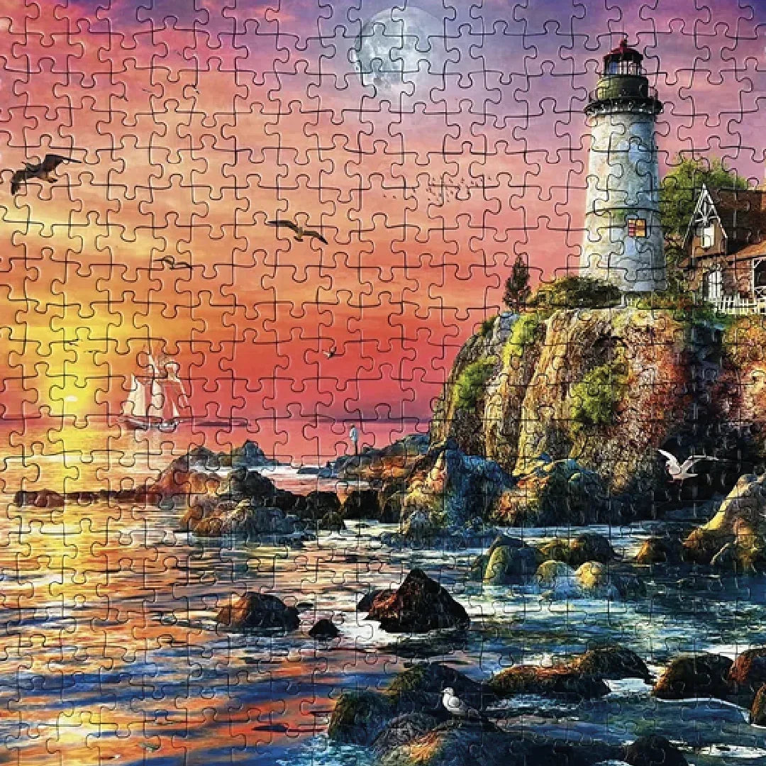 Rompecabezas 500 piezas Faro al atardecer - Ravensburger - Ingenio Destreza Mental