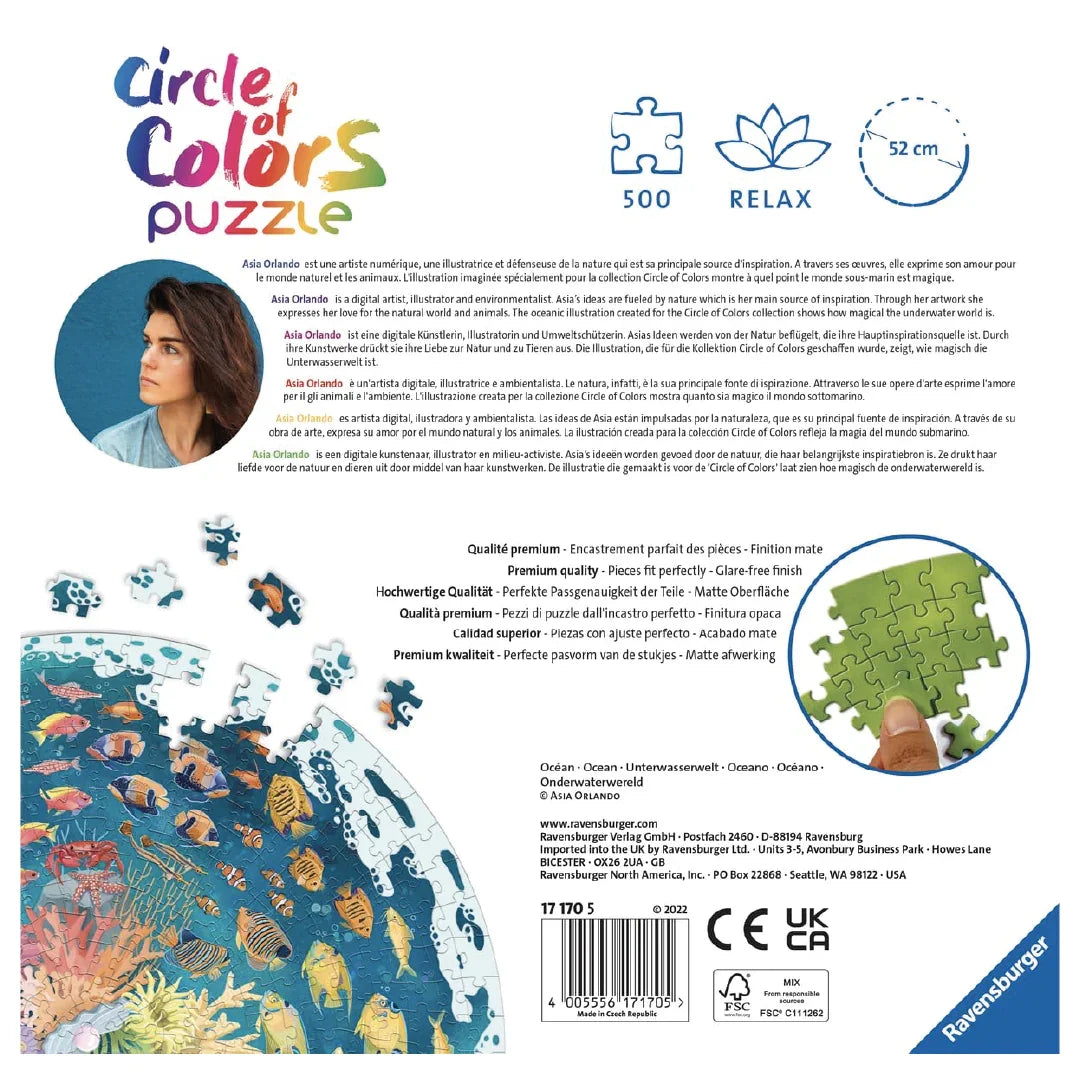 Rompecabezas 500 piezas Circular Océano - Ravensburger - Ingenio Destreza Mental