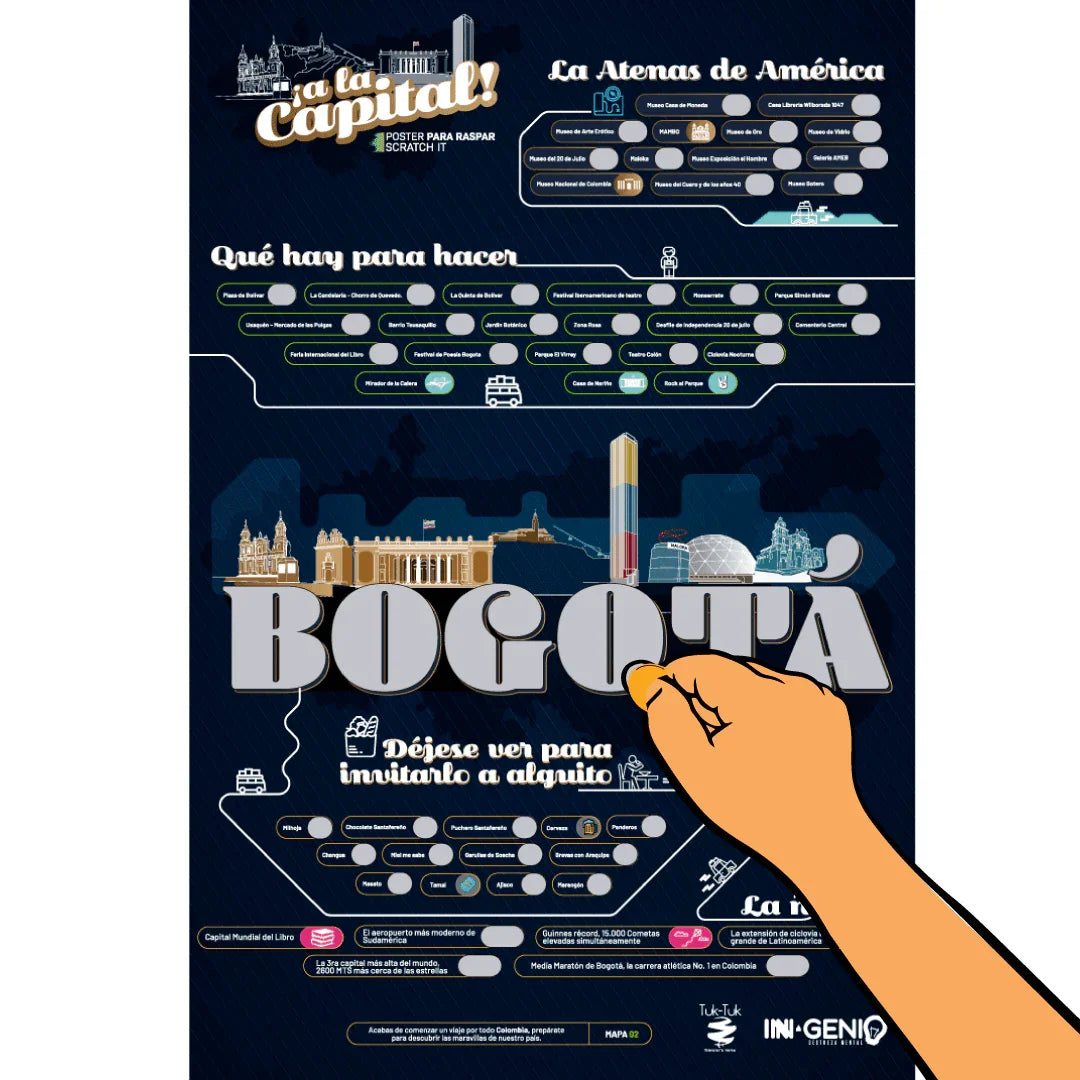 RASPA2 Mapa de Bogotá y Cundinamarca para Raspar - Ingenio Destreza Mental
