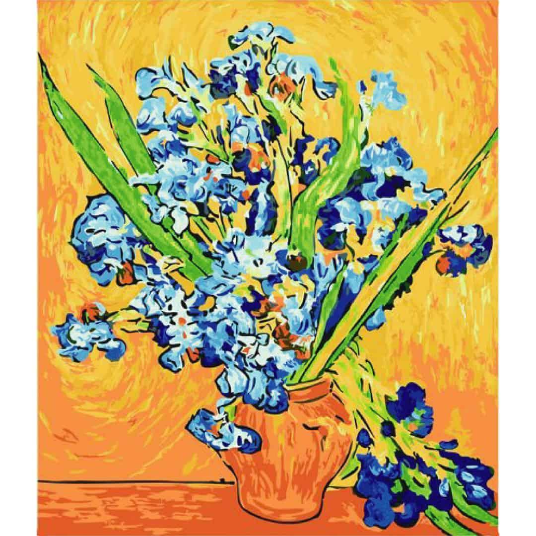 Pintura por números 50x40cm - Lirios, Vicent Van Gogh - Ingenio Destreza Mental