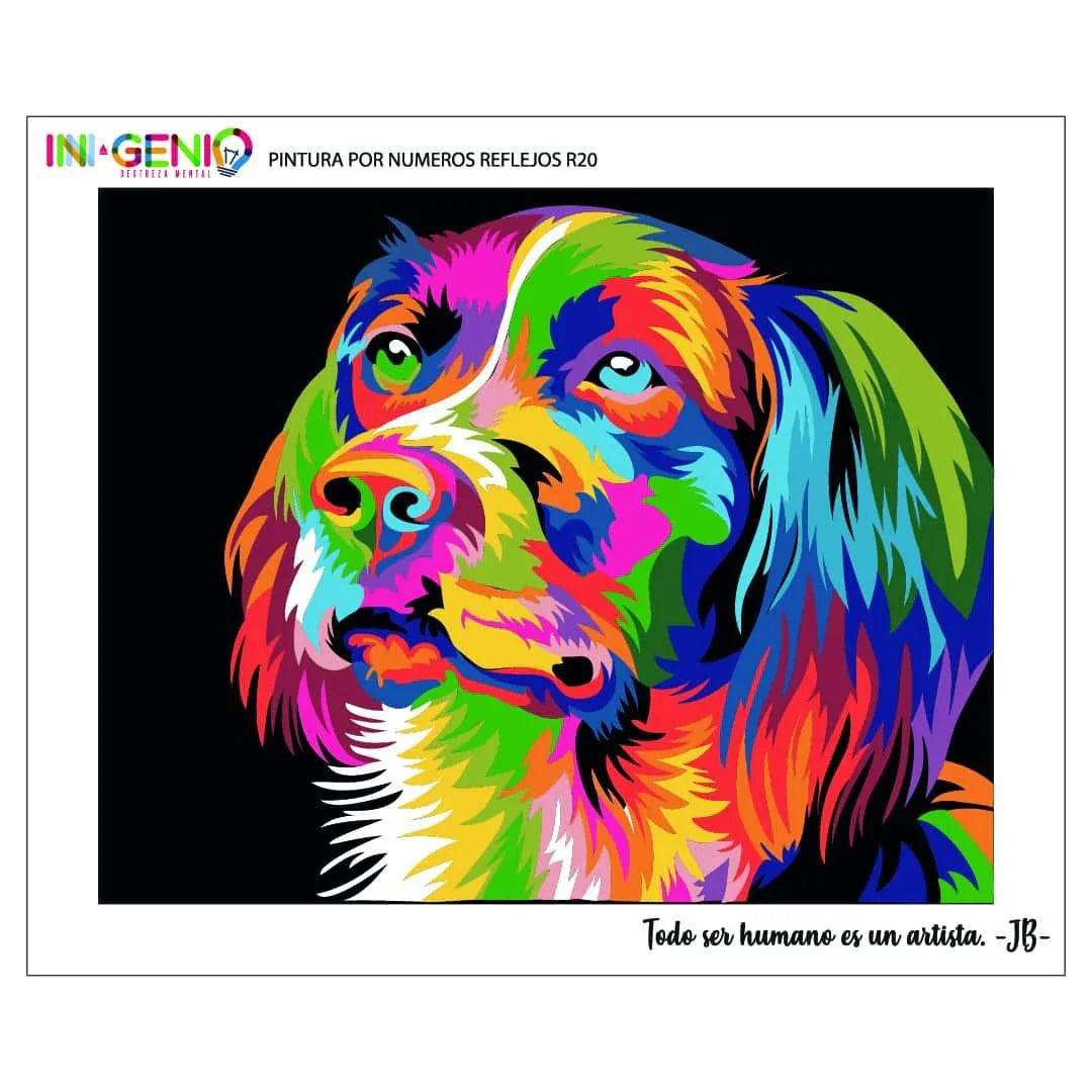 Pintura por números 50x40cm - Firulais - Ingenio Destreza Mental