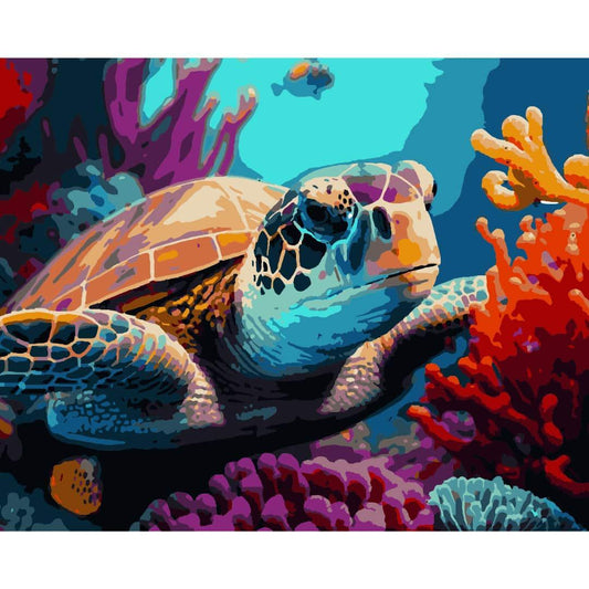 Pintura por números 50x40cm - Tortuga Marina - Ingenio Destreza Mental