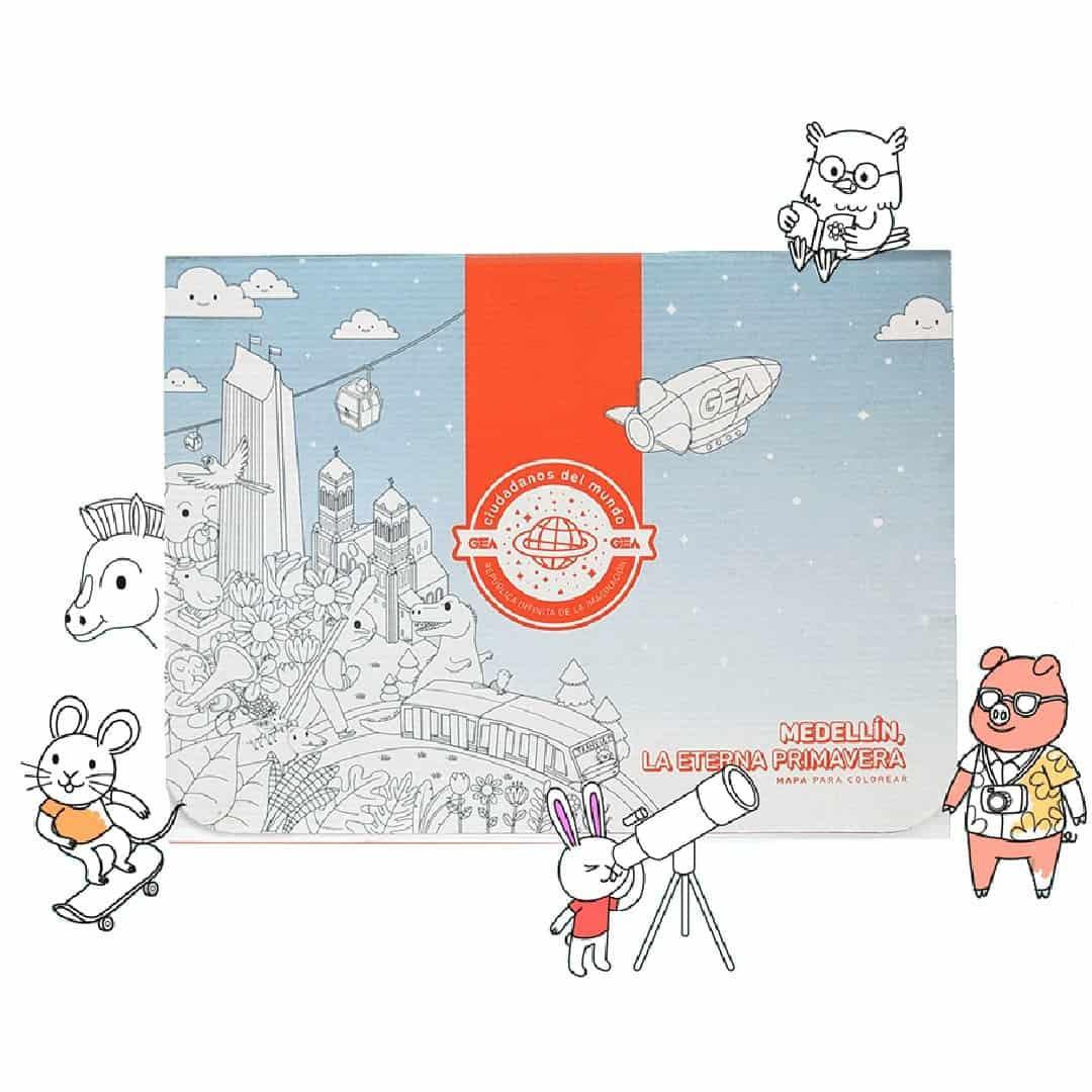 Póster de Medellín para colorear - Ingenio Destreza Mental