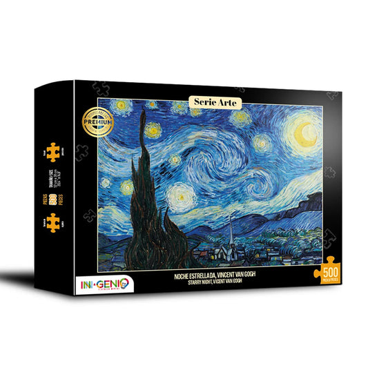 Rompecabezas 500 piezas Noche Estrellada - Starry Night , Van Gogh (500-500) - Ingenio Destreza Mental