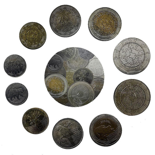 Rompecabezas Redondo en Madera - Monedas de Colombia 10 en 1 - Ingenio Destreza Mental
