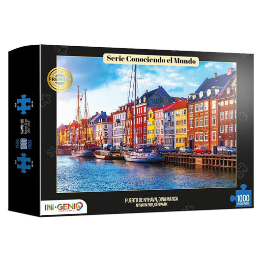 Rompecabezas 1000 piezas Puerto de Nyhavn, Dinamarca (ING205) - Ingenio Destreza Mental