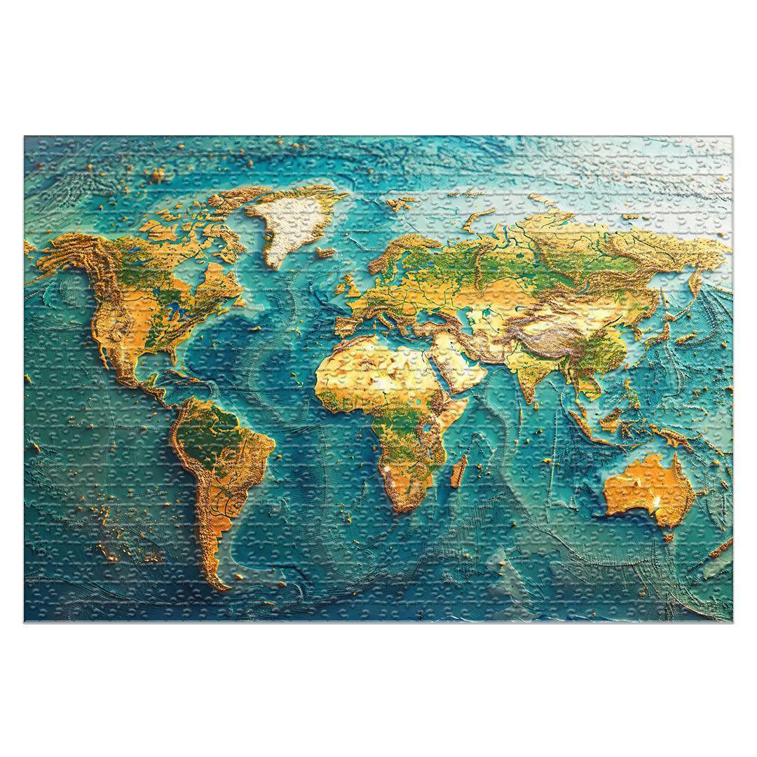 Rompecabezas 1000 piezas Mapa del Mundo (ING204) - Ingenio Destreza Mental