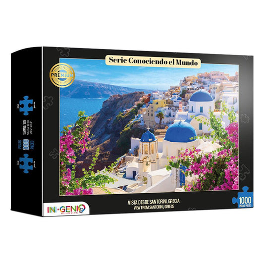 Rompecabezas 1000 piezas Vista desde Santorini, Grecia (ING201) - Ingenio Destreza Mental