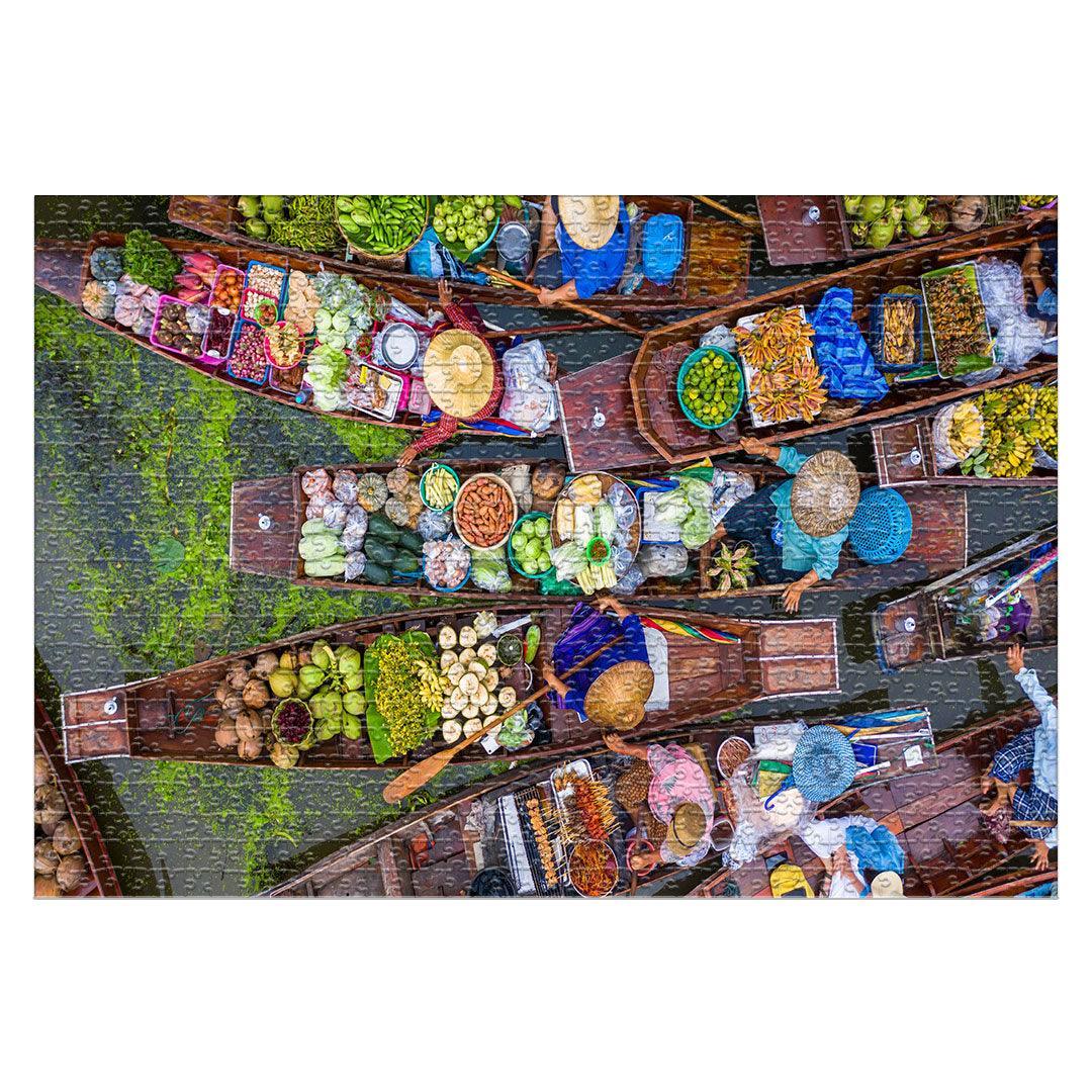 Rompecabezas 1000 piezas Mercado flotante Damnoen Saduak, Tailandia (ING212) - Ingenio Destreza Mental
