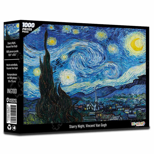 Rompecabezas 1000 piezas Noche Estrellada - Starry Night , Van Gogh (ING100) - Ingenio Destreza Mental