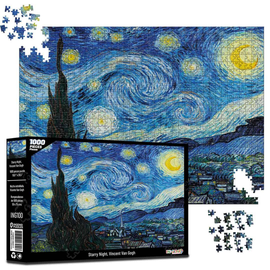 Rompecabezas 1000 piezas Noche Estrellada - Starry Night , Van Gogh (ING100) - Ingenio Destreza Mental